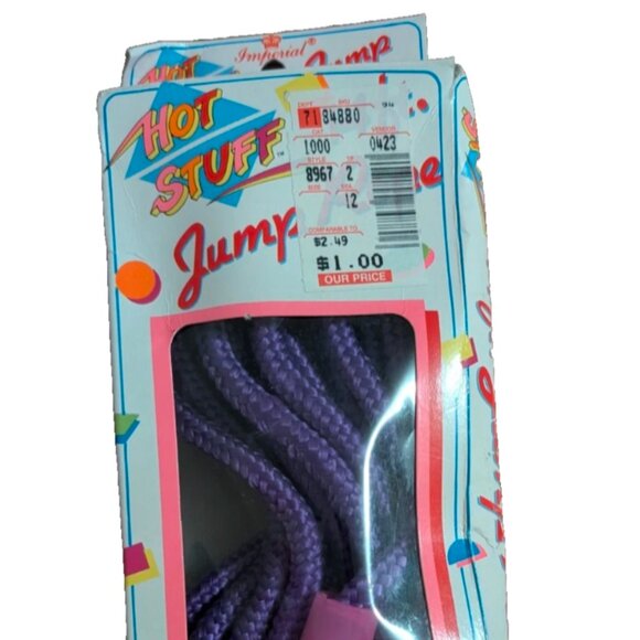 Vintage Imperial Hot Stuff 14 Foot Jump Rope Purple 1980's In Package - Picture 1 of 5